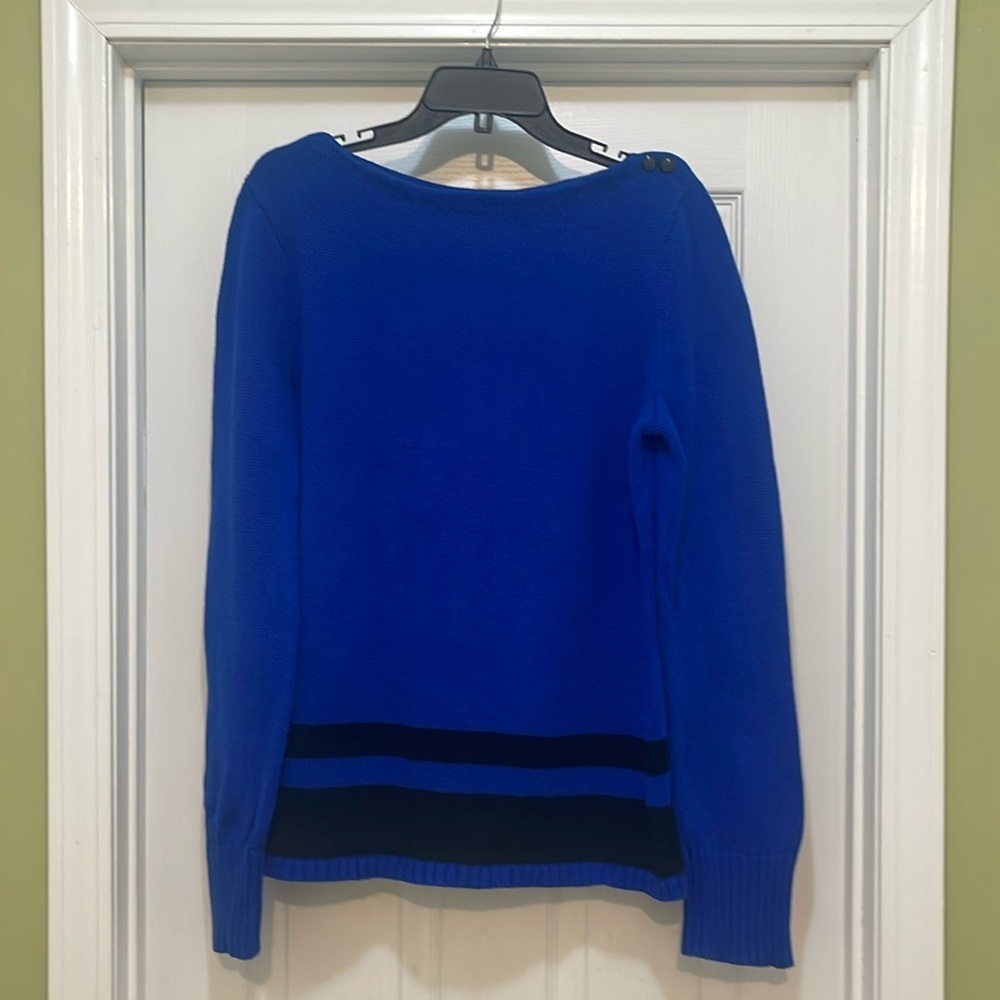 Lauren Ralph Lauren - 100% cotton royal blue & black sweater - size XL